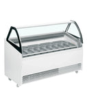 TEFCOLD BERMUDA VIEW RV13 Glassfrys 395 L, sedd rakt framifrån mot vit bakgrund