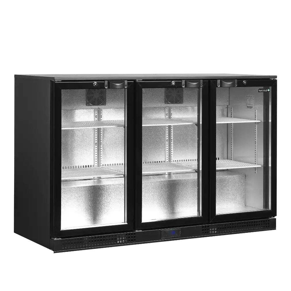 TEFCOLD DB301H-3 Barkyl 300 L, sedd rakt framifrån mot vit bakgrund