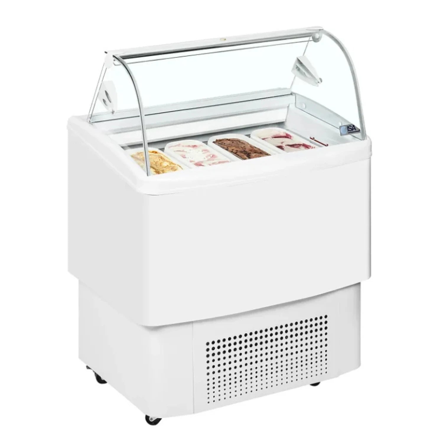 TEFCOLD FIJI 4 Glassfrys Ventilerad, sedd rakt framifrån mot vit bakgrund