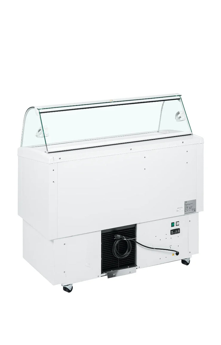 TEFCOLD FIJI 6 Glassdisk Ventilerad, sedd från sidan mot vit bakgrund