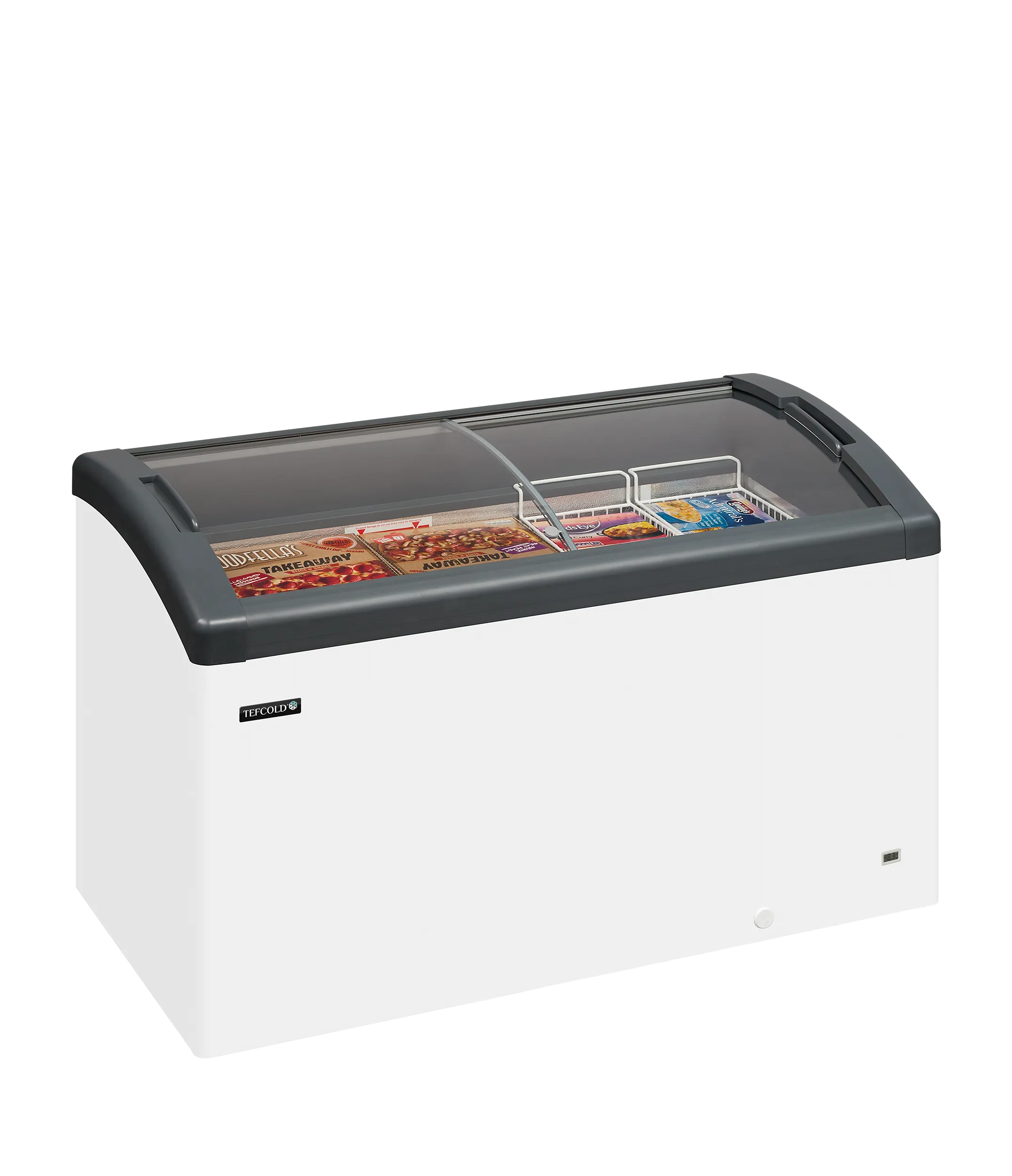TEFCOLD FOCUS 131 Frysbox 352 L, sedd från sidan mot vit bakgrund