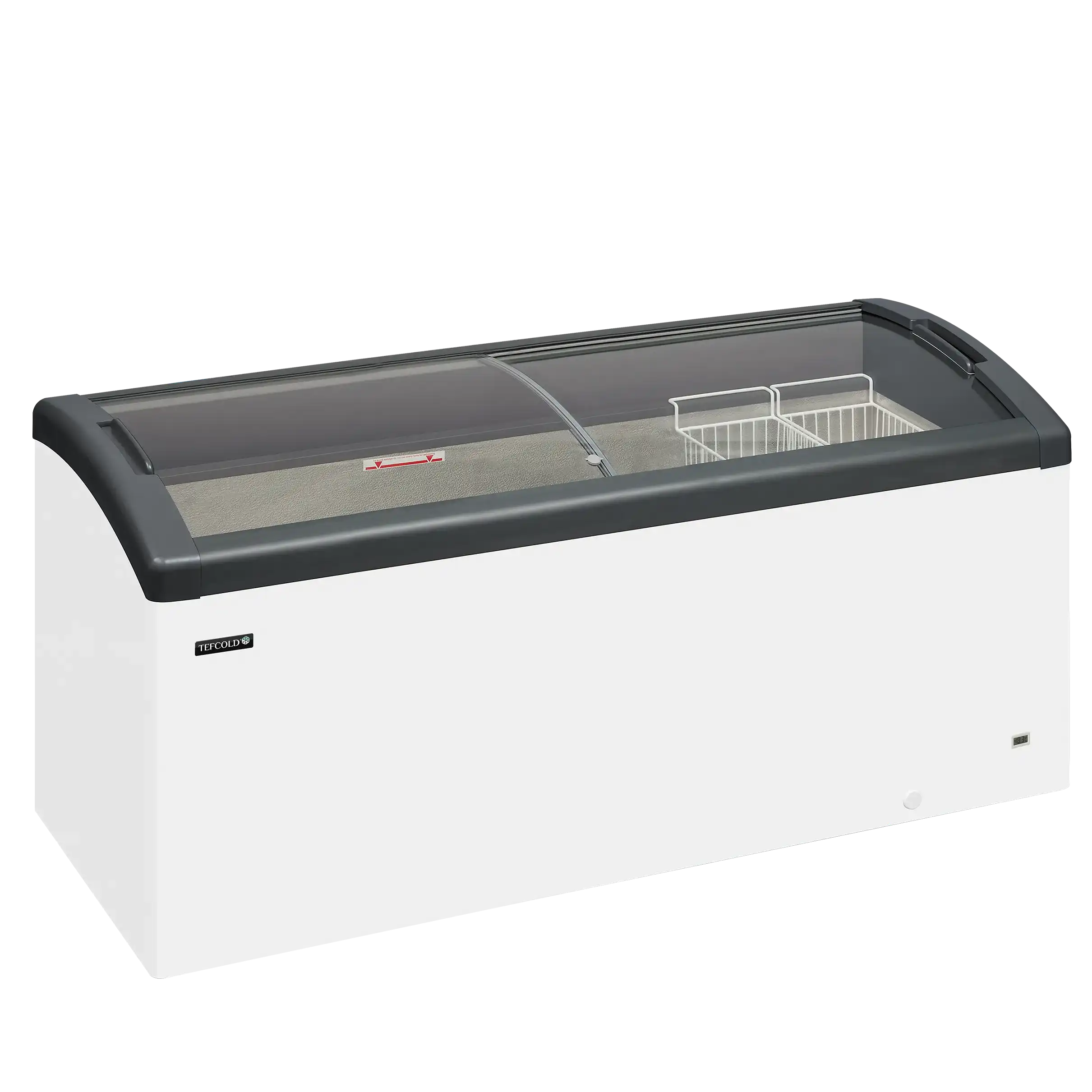 TEFCOLD FOCUS 171 Frysbox 484 L, sedd rakt framifrån mot vit bakgrund