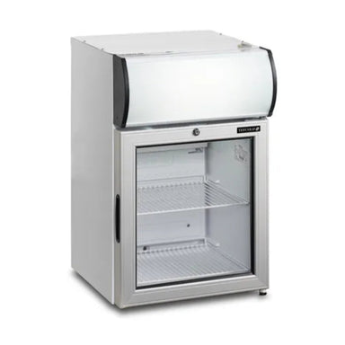 Kompakt dryckeskyl Tefcold FS60CP med glasdörr och toppskylt