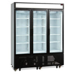 TEFCOLD FSC1600H displaykyl med tre glasdörrar och tomma hyllor.