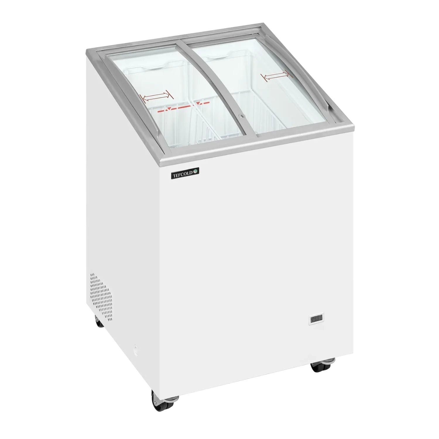 TEFCOLD IC102SCEB Frysbox 100 L, sedd rakt framifrån mot vit bakgrund