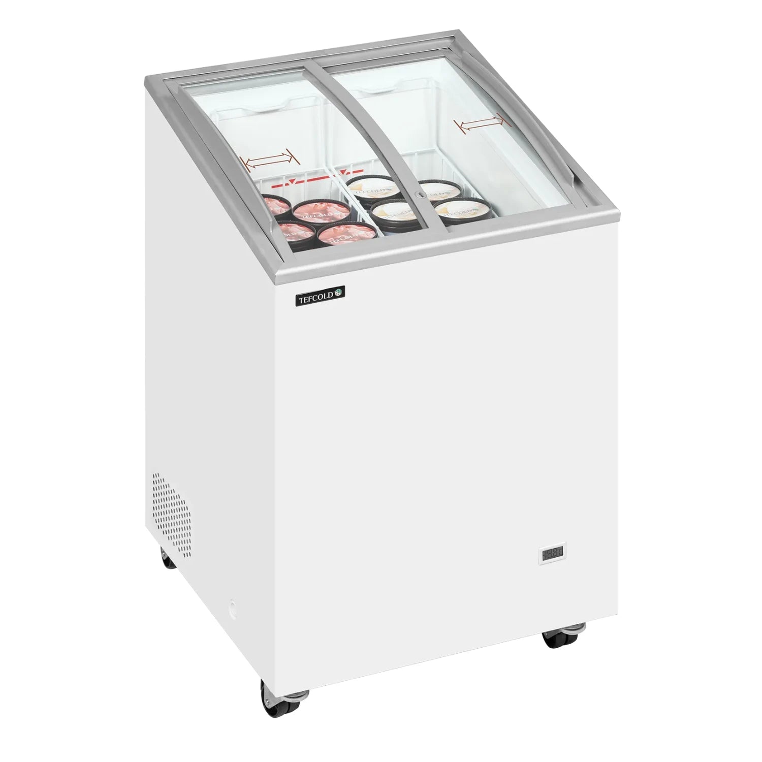 TEFCOLD IC102SCEB Frysbox 100 L, sedd från sidan mot vit bakgrund