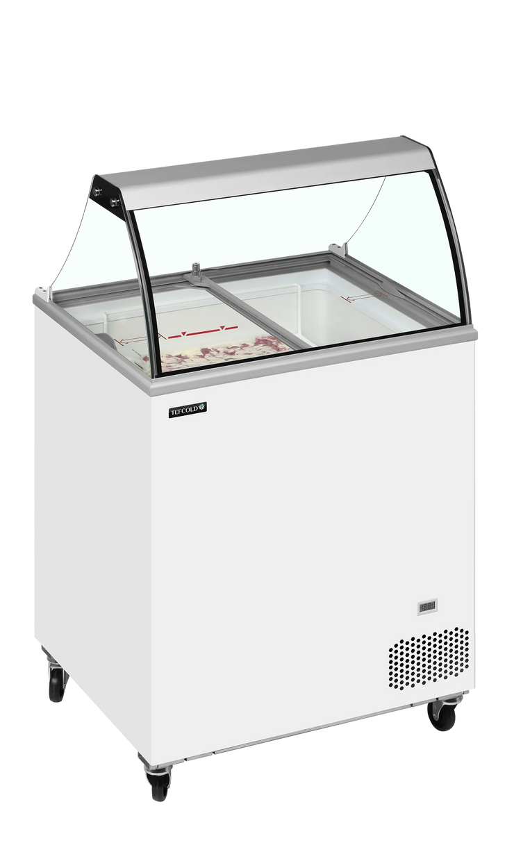 TEFCOLD IC202SC-SO Glassfrys 191 L, sedd rakt framifrån mot vit bakgrund
