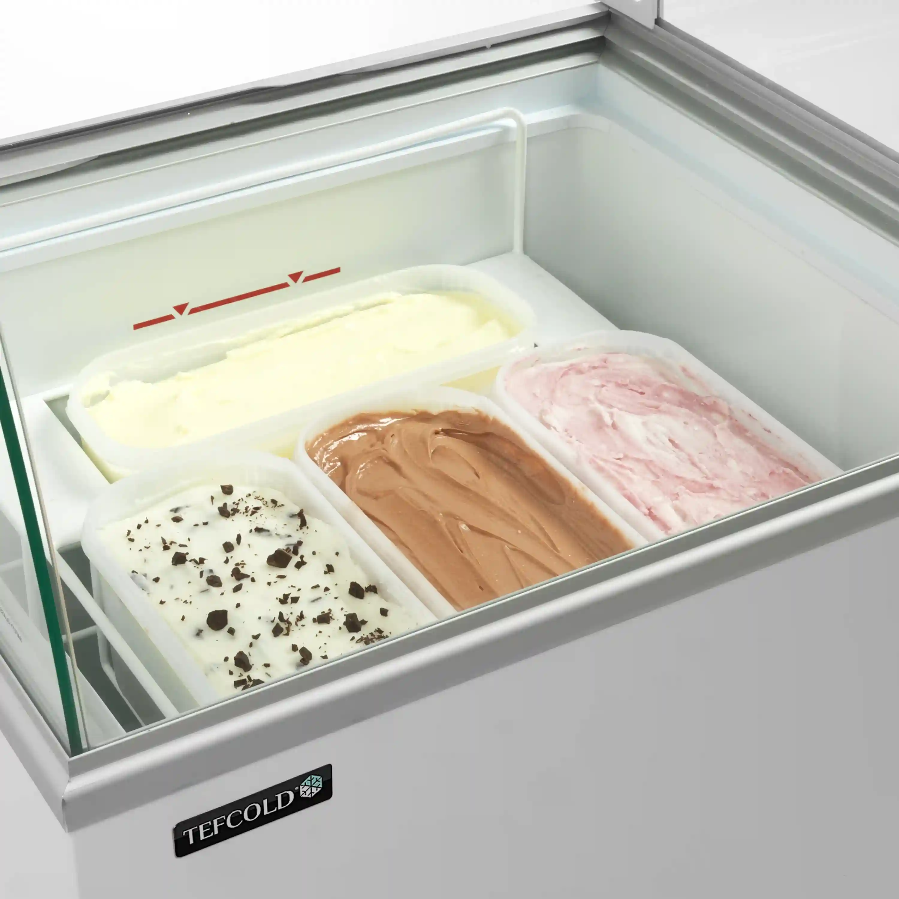 TEFCOLD IC202SC-SO Glassfrys 191 L, detaljbild på ett hörn av produkten