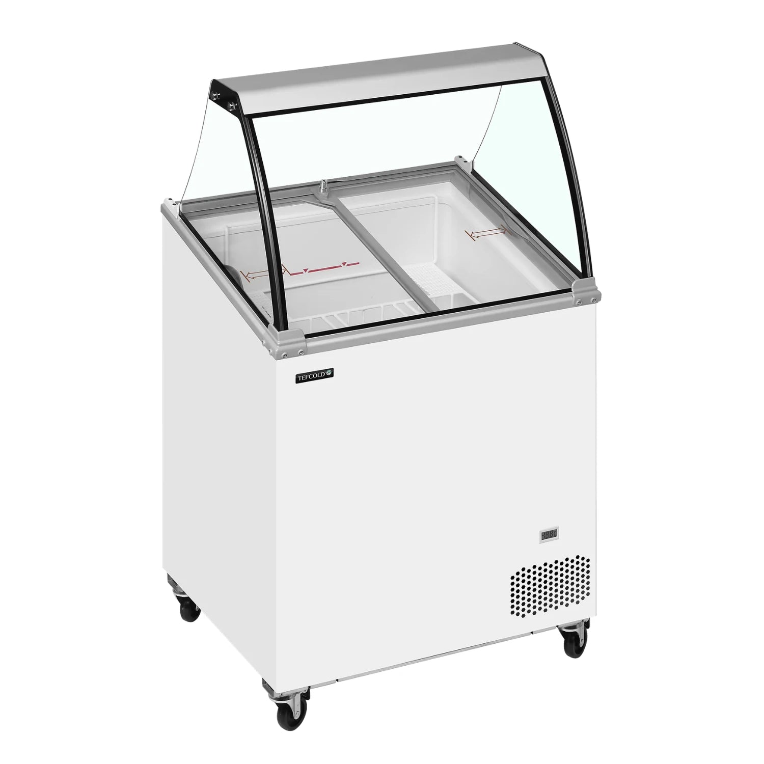 TEFCOLD IC202SCE-SO Glassfrys 176 L, sedd rakt framifrån mot vit bakgrund