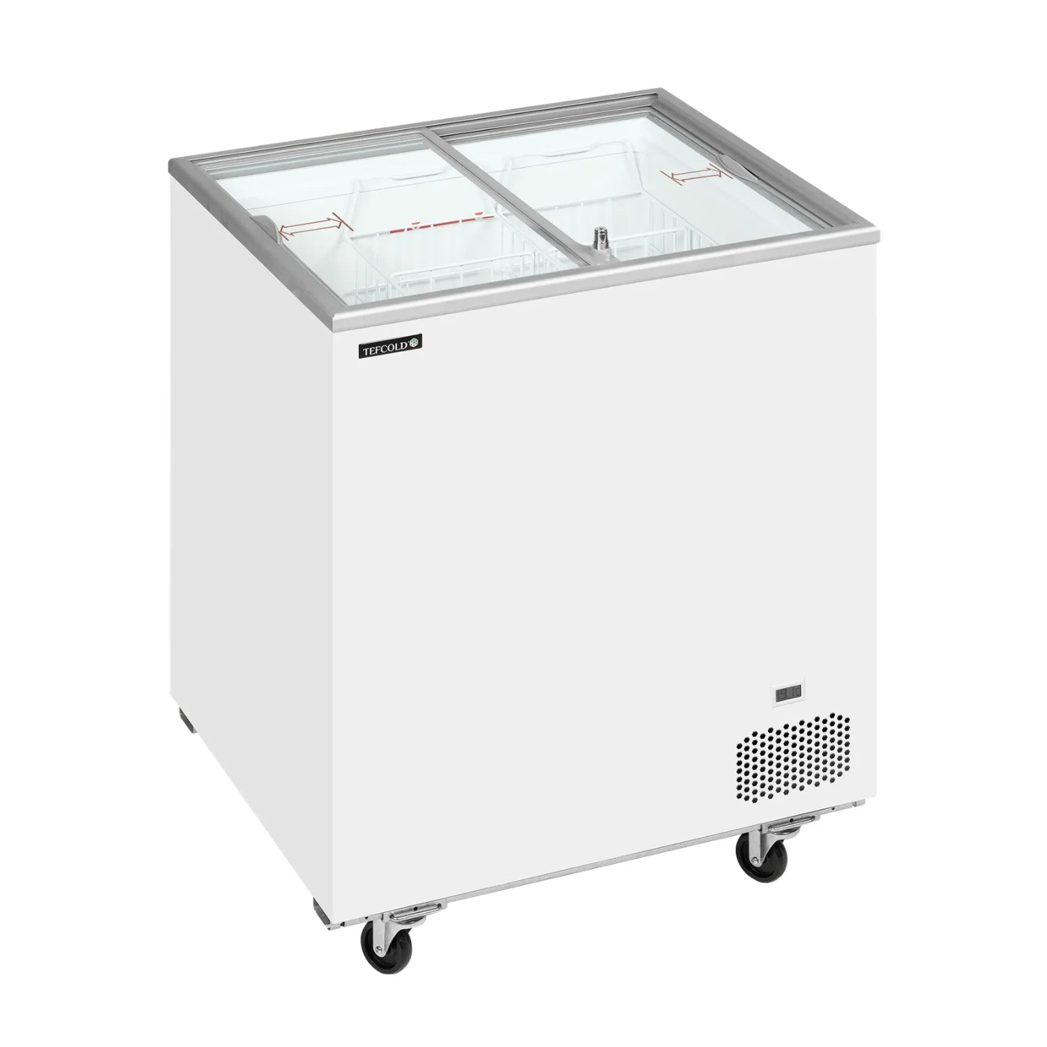 TEFCOLD IC202SC Frysbox 191 L, sedd rakt framifrån mot vit bakgrund