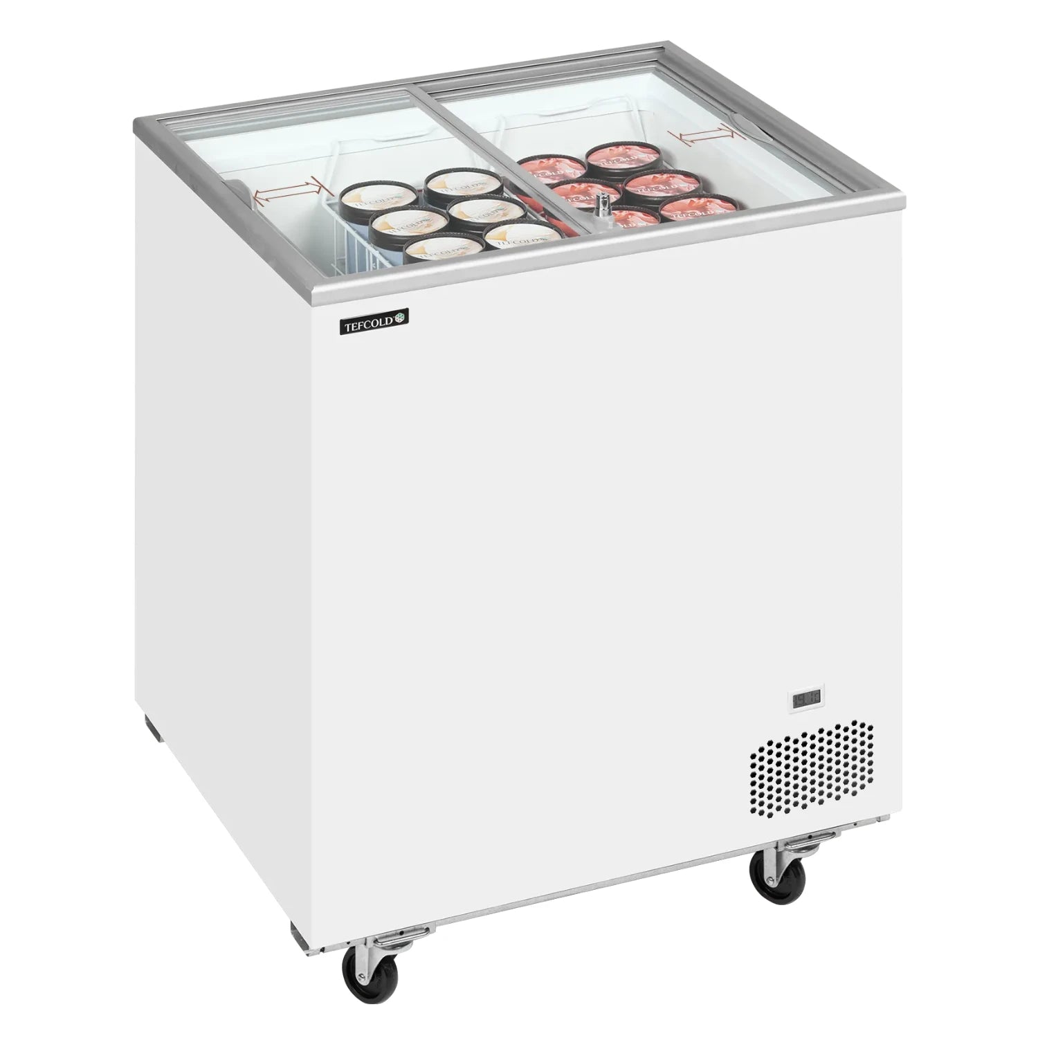 TEFCOLD IC202SC Frysbox 191 L, sedd från sidan mot vit bakgrund