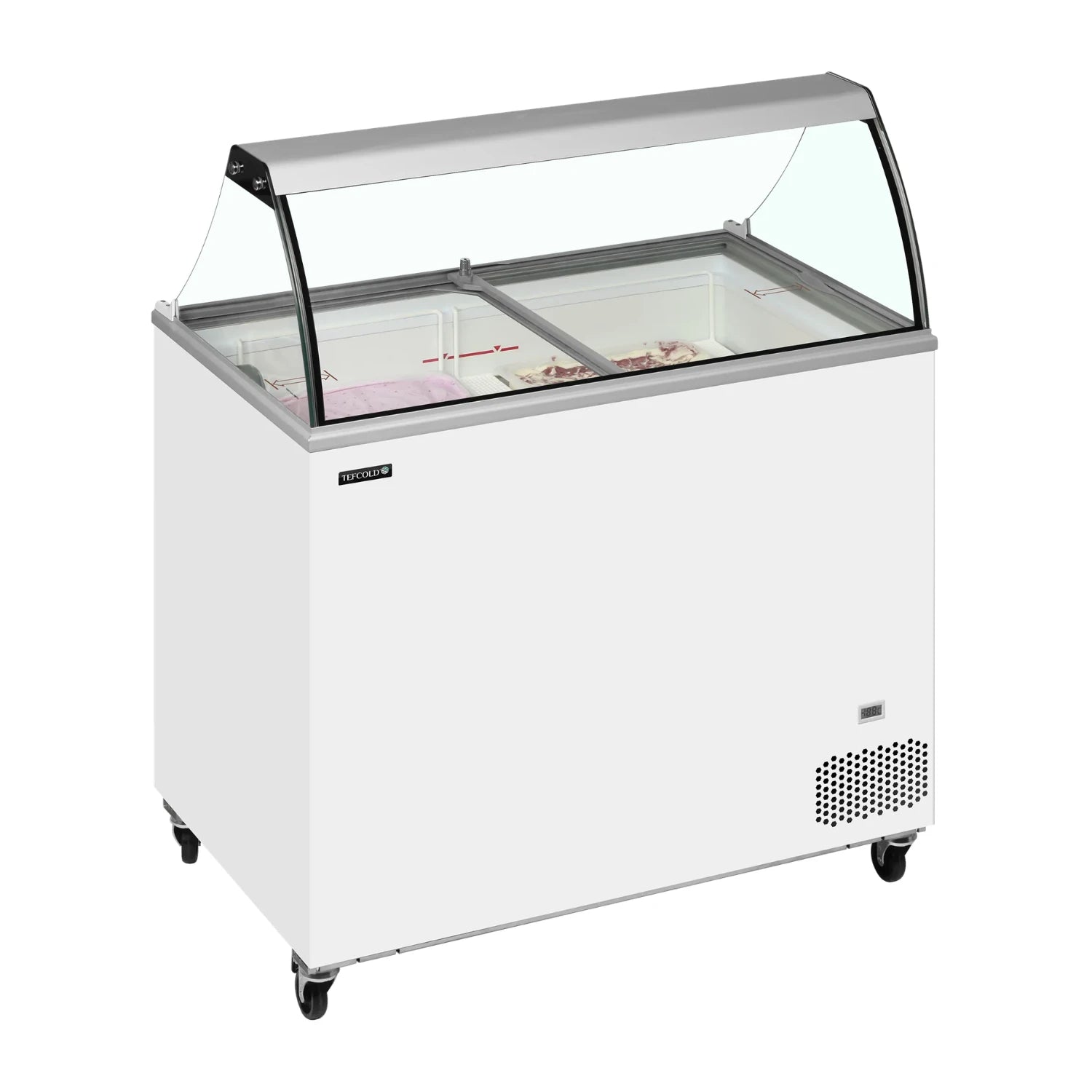 TEFCOLD IC302SC-SO Glassfrys 296 L, sedd rakt framifrån mot vit bakgrund
