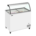 TEFCOLD IC302SC-SO Glassfrys 296 L, sedd från sidan mot vit bakgrund