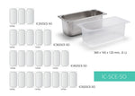 TEFCOLD IC302SCE-SO Glassfrys 264 L, sedd i vinkel mot vit bakgrund med glaslocket stängd