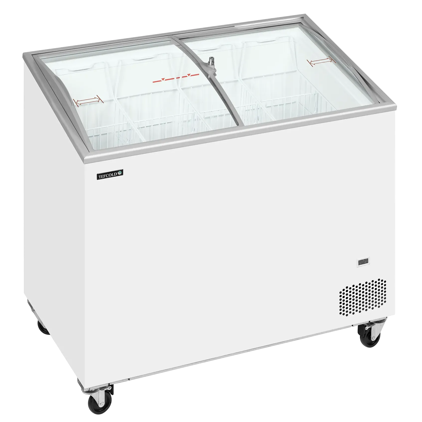 TEFCOLD IC302SCEB Frysbox 286 L, sedd rakt framifrån mot vit bakgrund