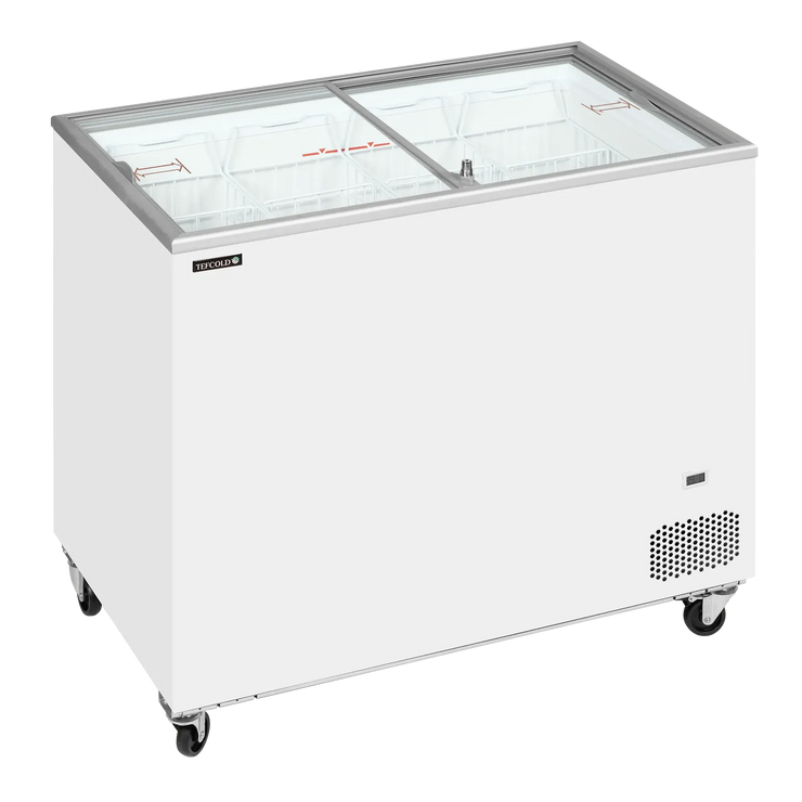 TEFCOLD IC302SC Frysbox 296 L, sedd rakt framifrån mot vit bakgrund