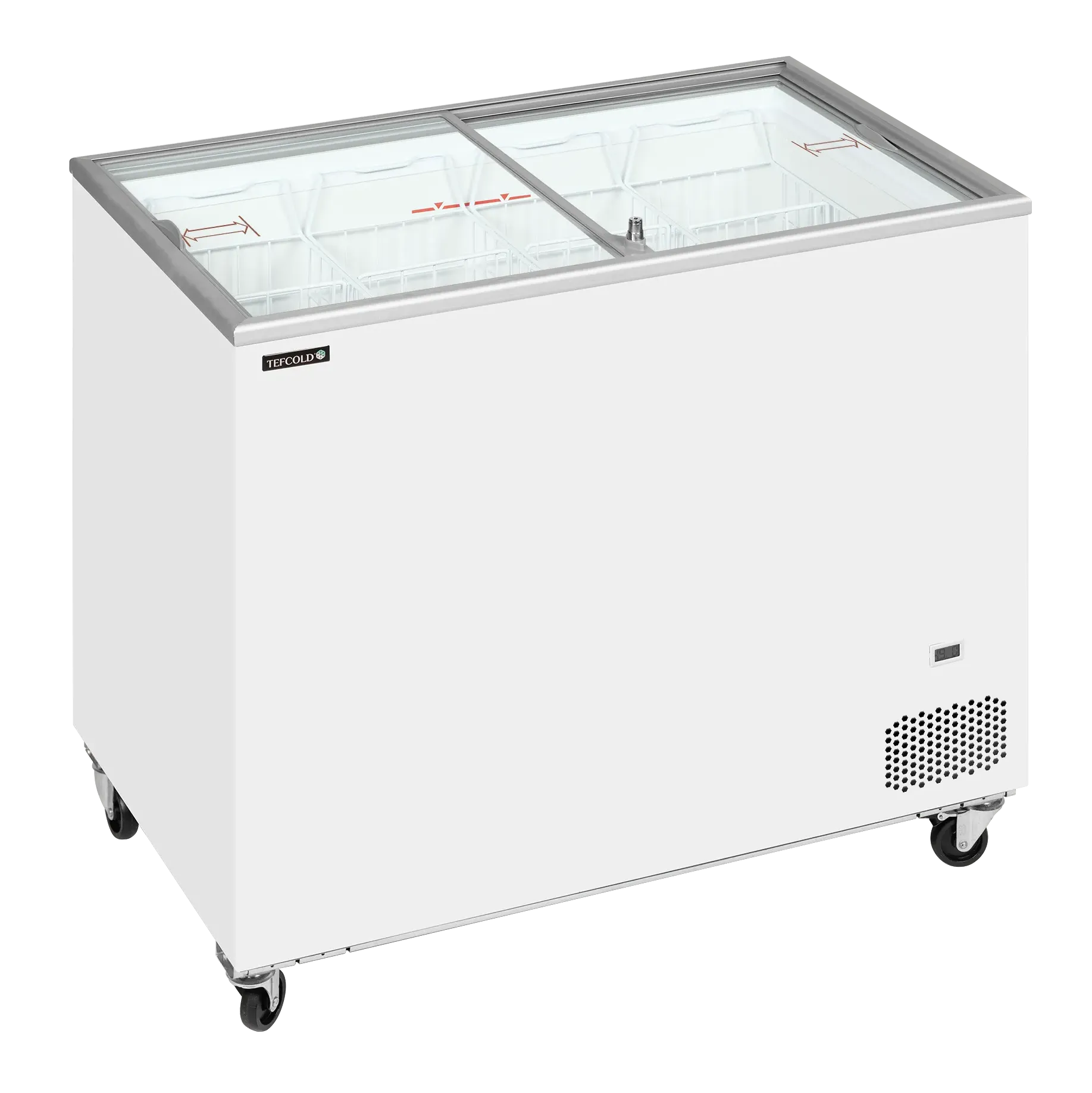 TEFCOLD IC302SC Frysbox 296 L, sedd rakt framifrån mot vit bakgrund