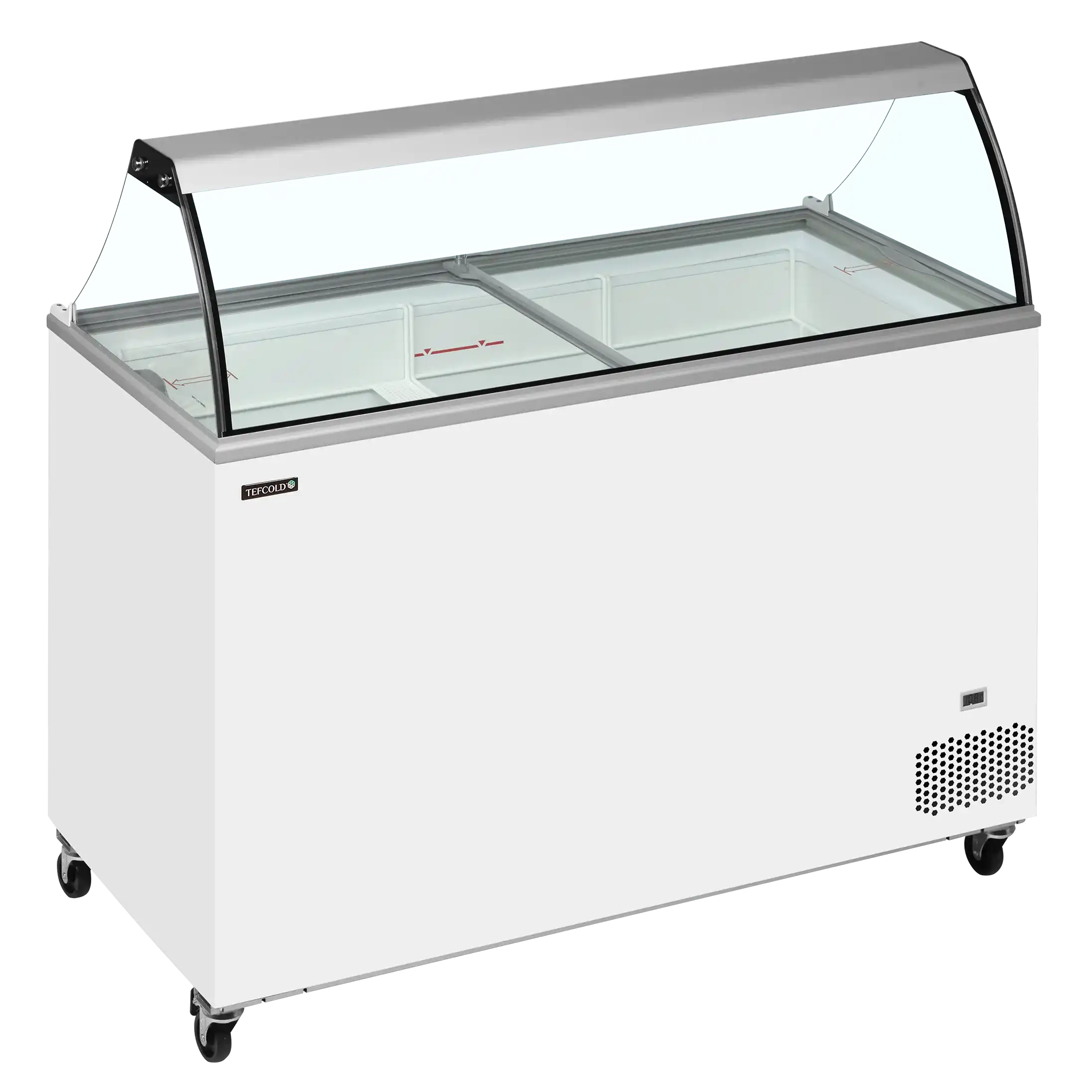 TEFCOLD IC402SC-SO Glassfrys 401 L, sedd rakt framifrån mot vit bakgrund