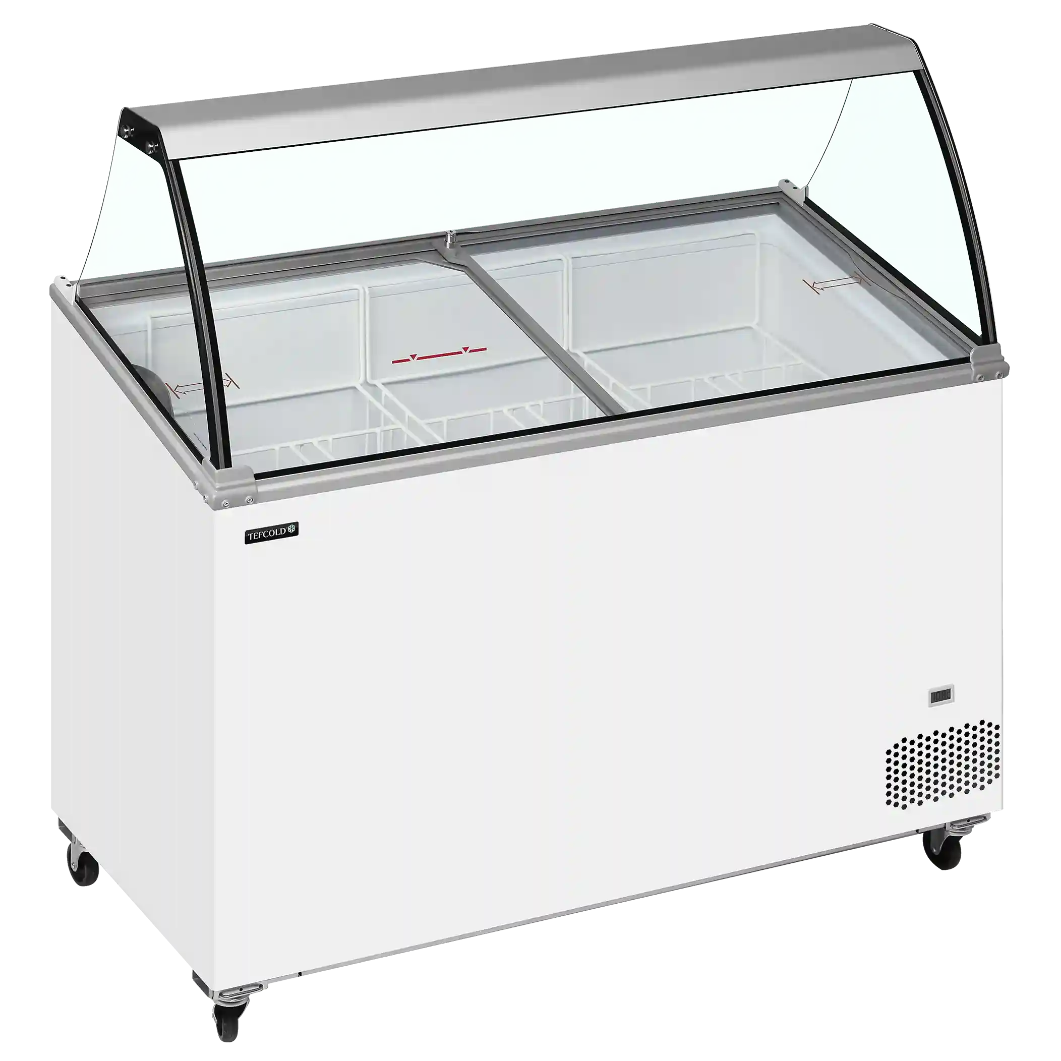 TEFCOLD IC402SCE-SO Glassfrys 352 L, sedd rakt framifrån mot vit bakgrund