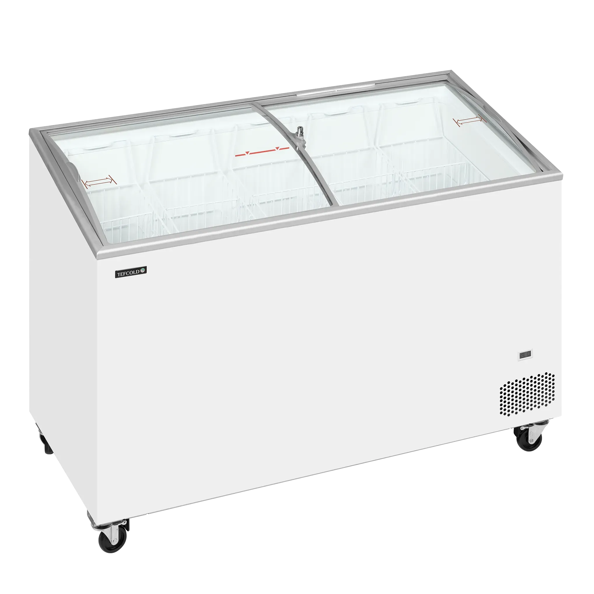 TEFCOLD IC402SCEB Frysbox 352 L, sedd rakt framifrån mot vit bakgrund