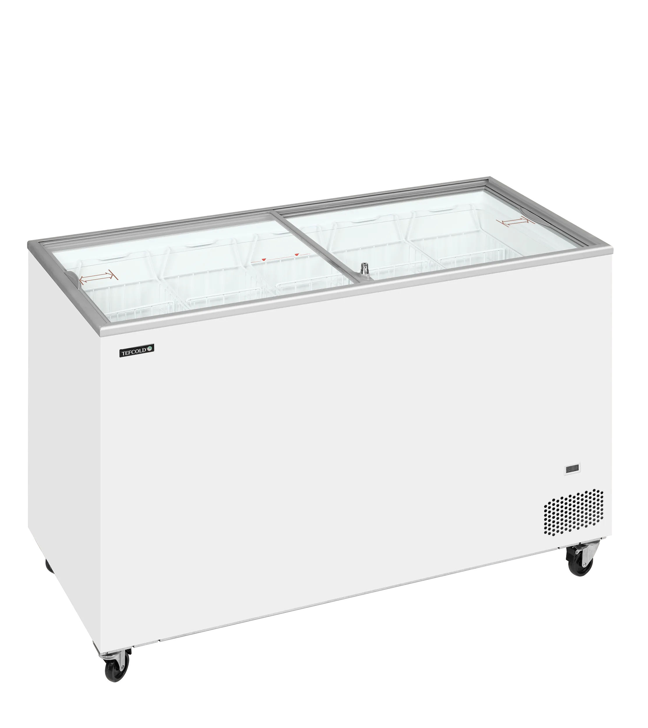 TEFCOLD IC402SC Frysbox 390 L, sedd rakt framifrån mot vit bakgrund