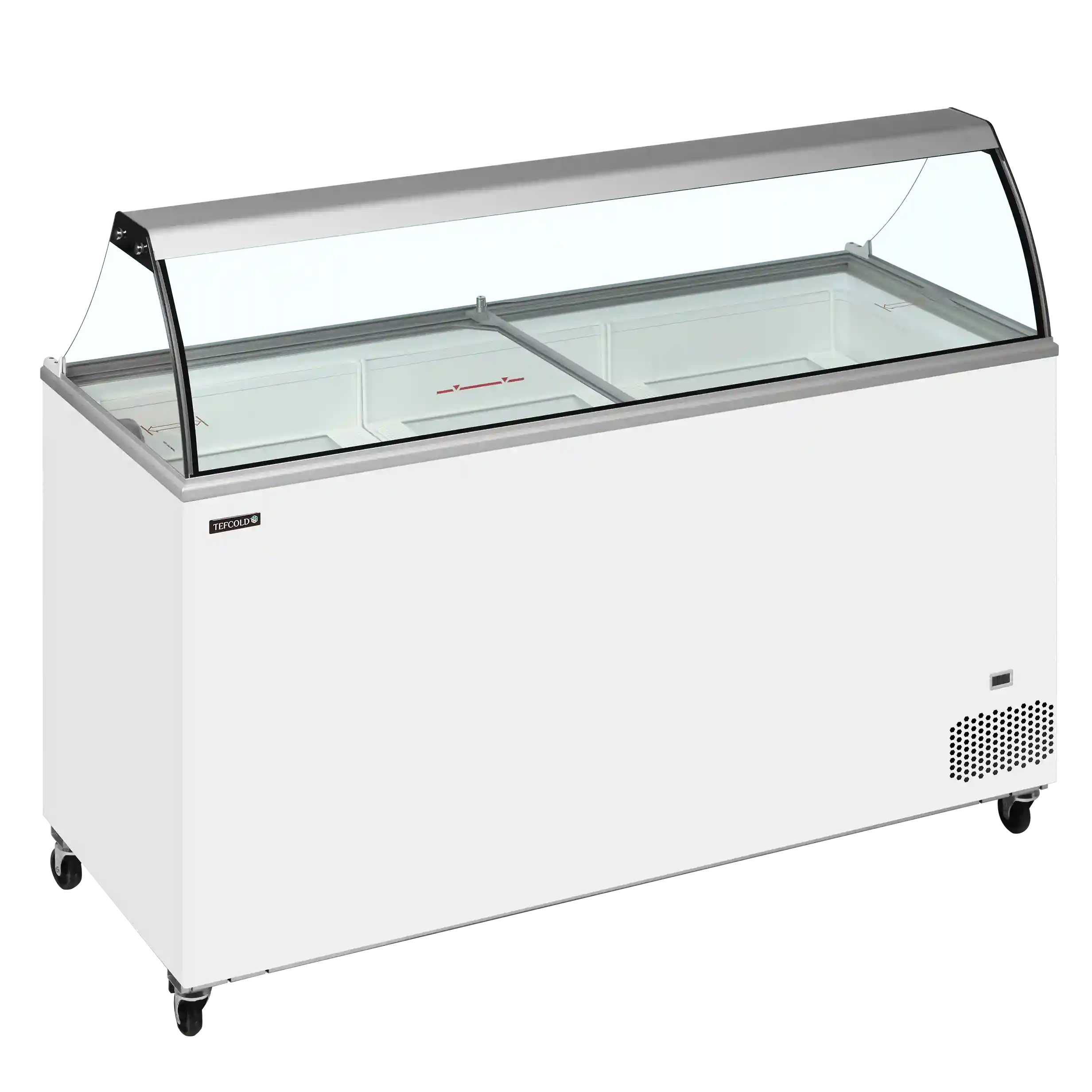 TEFCOLD IC502SC-SO Glassfrys 491 L, sedd rakt framifrån mot vit bakgrund