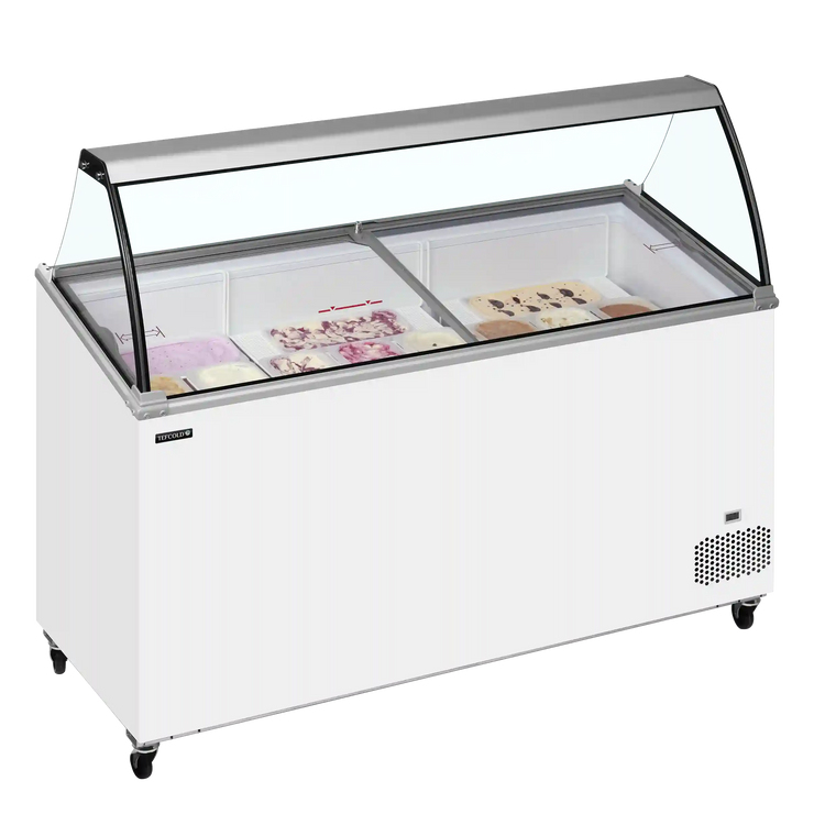 TEFCOLD IC502SCE-SO Glassfrys 427 L, sedd rakt framifrån mot vit bakgrund