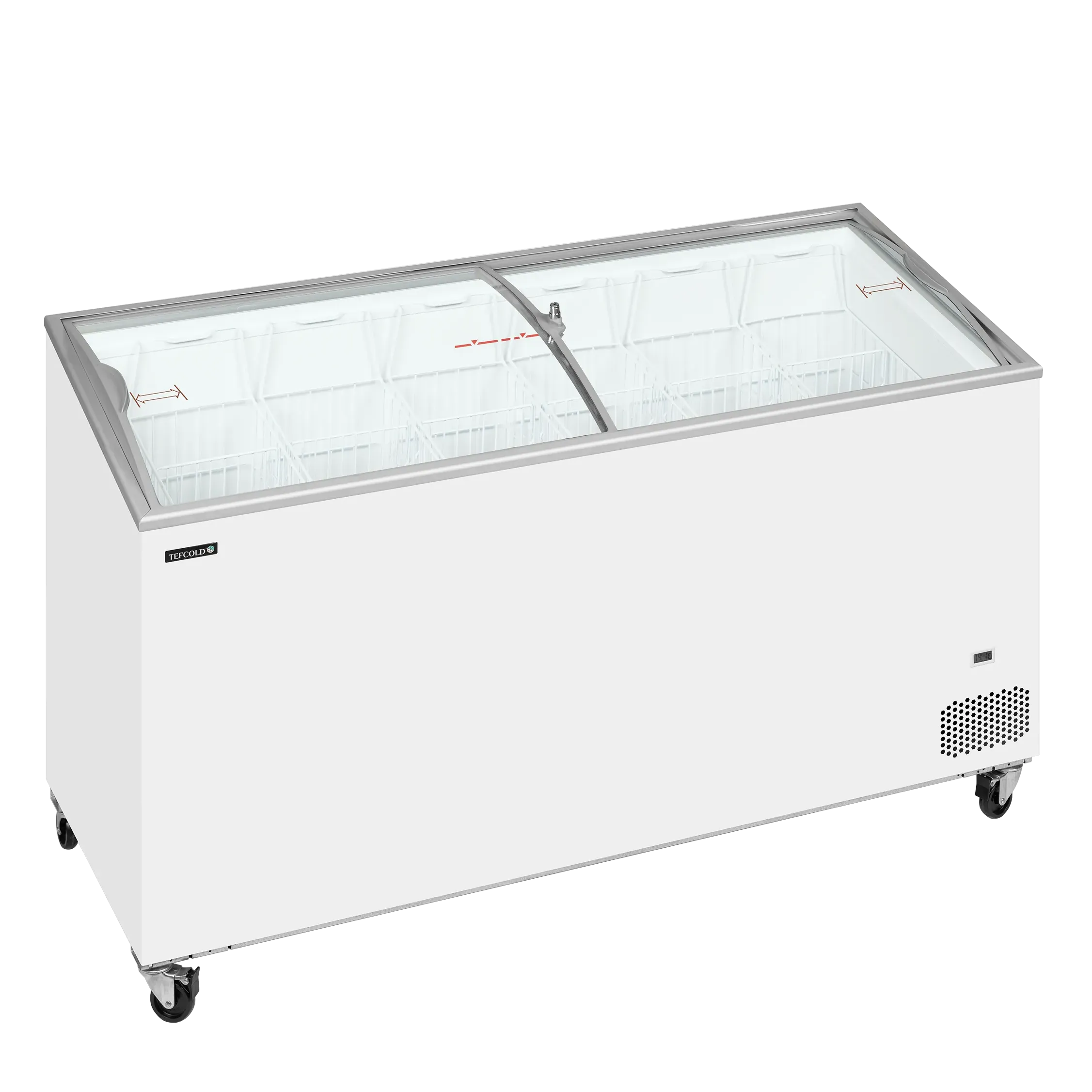 TEFCOLD IC502SCEB Frysbox 427 L, sedd rakt framifrån mot vit bakgrund