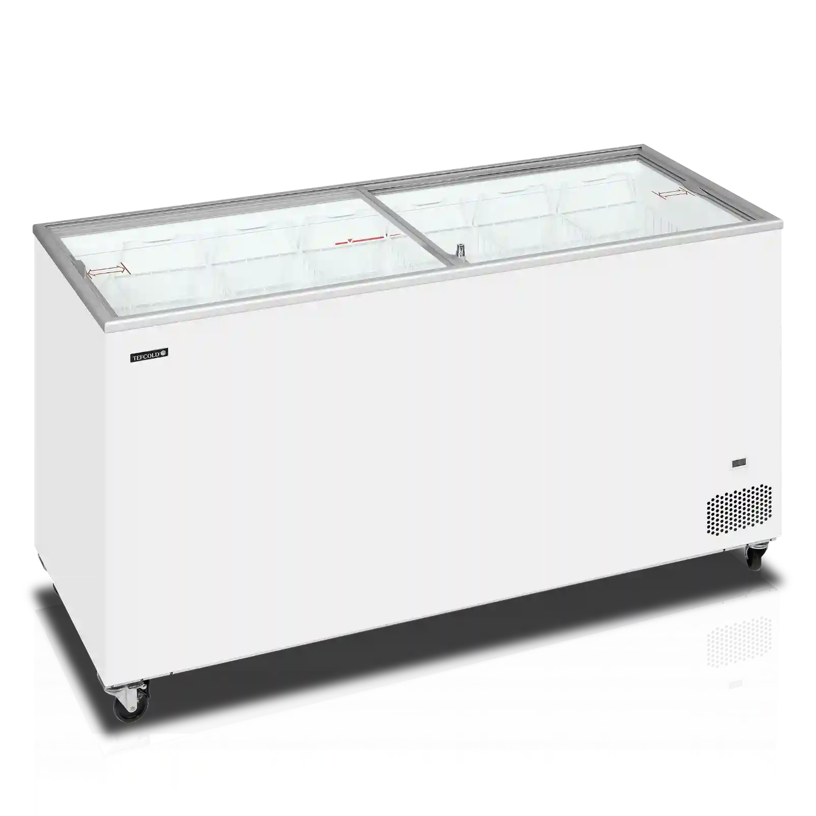 TEFCOLD IC502SC Frysbox 491 L, sedd rakt framifrån mot vit bakgrund