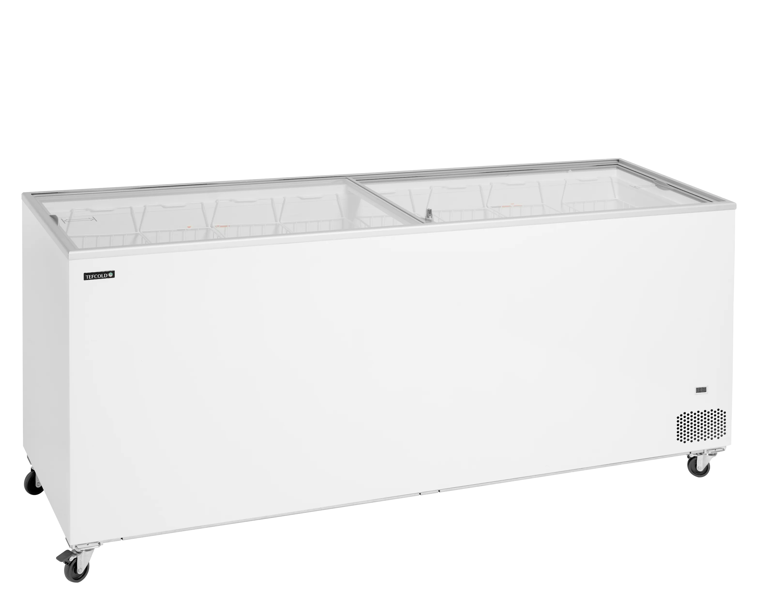 TEFCOLD IC702SC Frysbox 670 L, sedd rakt framifrån mot vit bakgrund