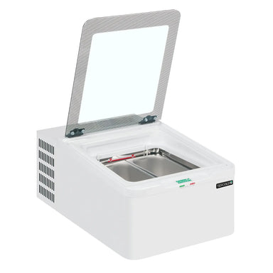 TEFCOLD ICE2 Glassfrys 28 L, sedd rakt framifrån mot vit bakgrund