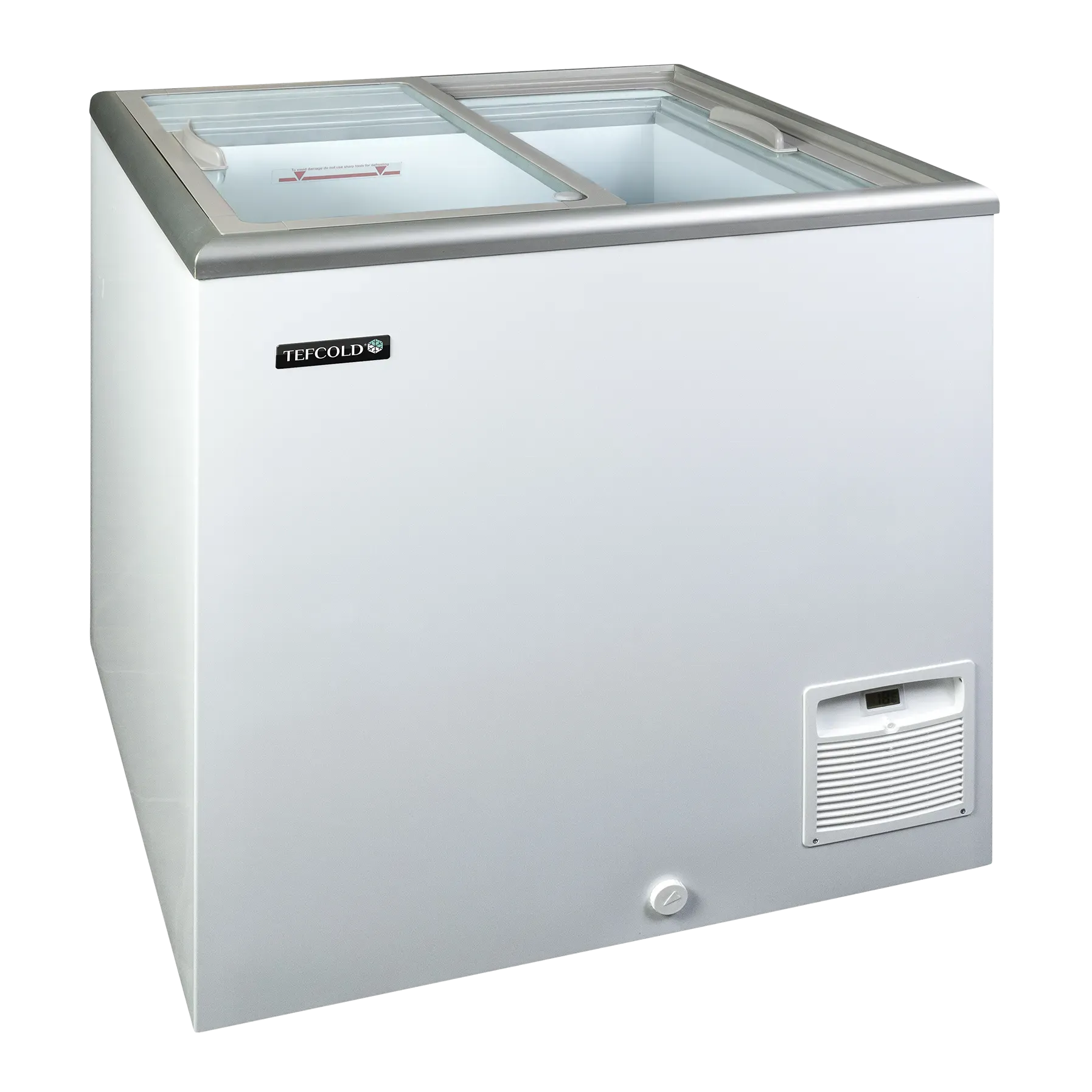 TEFCOLD IDA200-W1 Frysbox 205 L, sedd rakt framifrån mot vit bakgrund