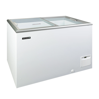 TEFCOLD IDA300-W1 Frysbox 331 L, sedd rakt framifrån mot vit bakgrund