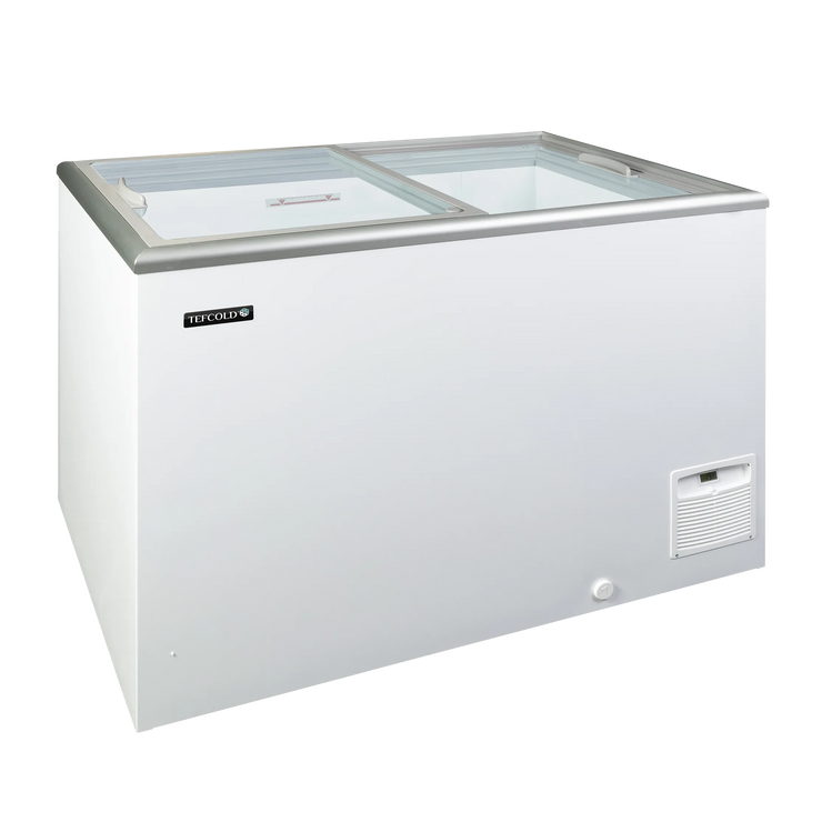 TEFCOLD IDA300-W1 Frysbox 331 L, sedd rakt framifrån mot vit bakgrund