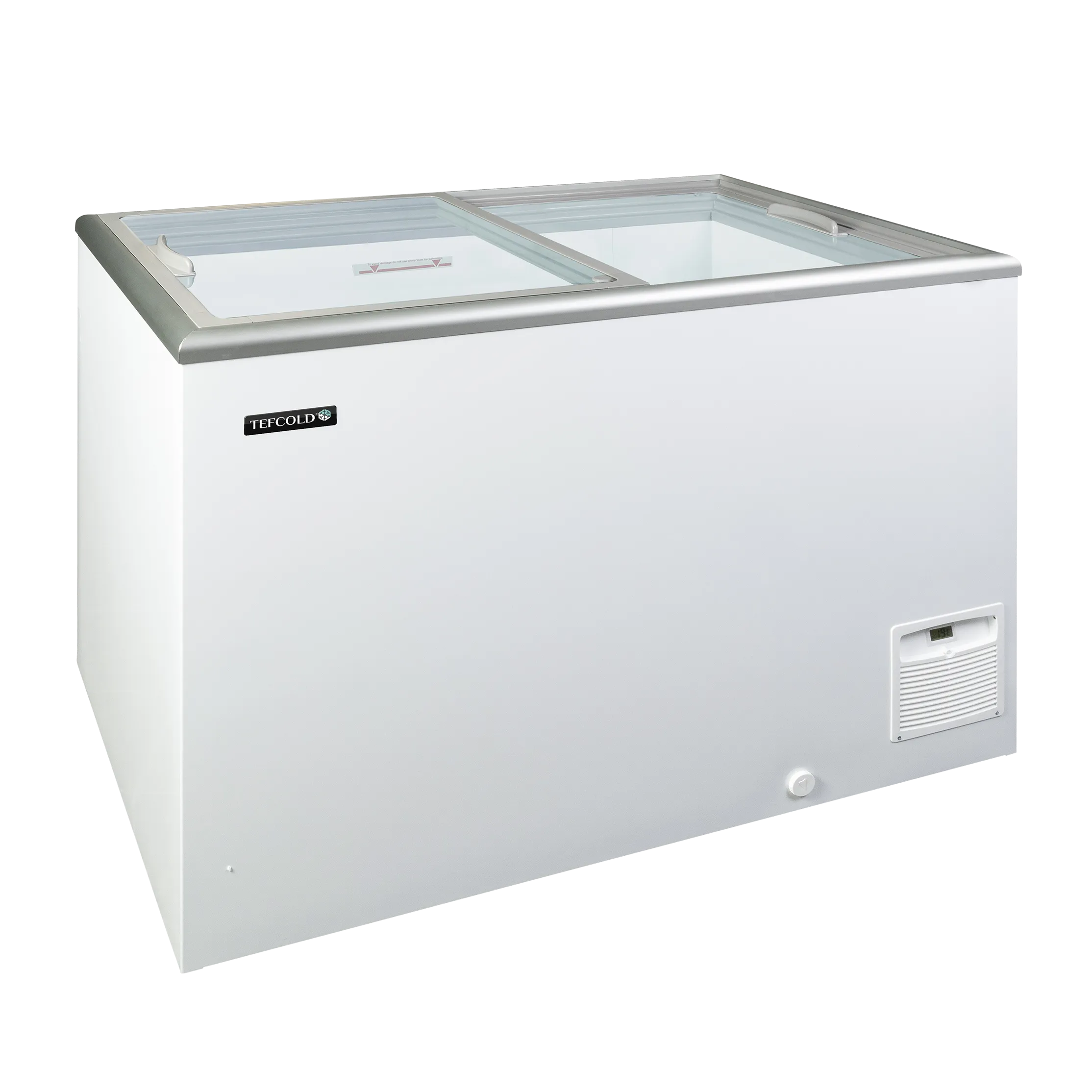 TEFCOLD IDA300-W1 Frysbox 331 L, sedd rakt framifrån mot vit bakgrund
