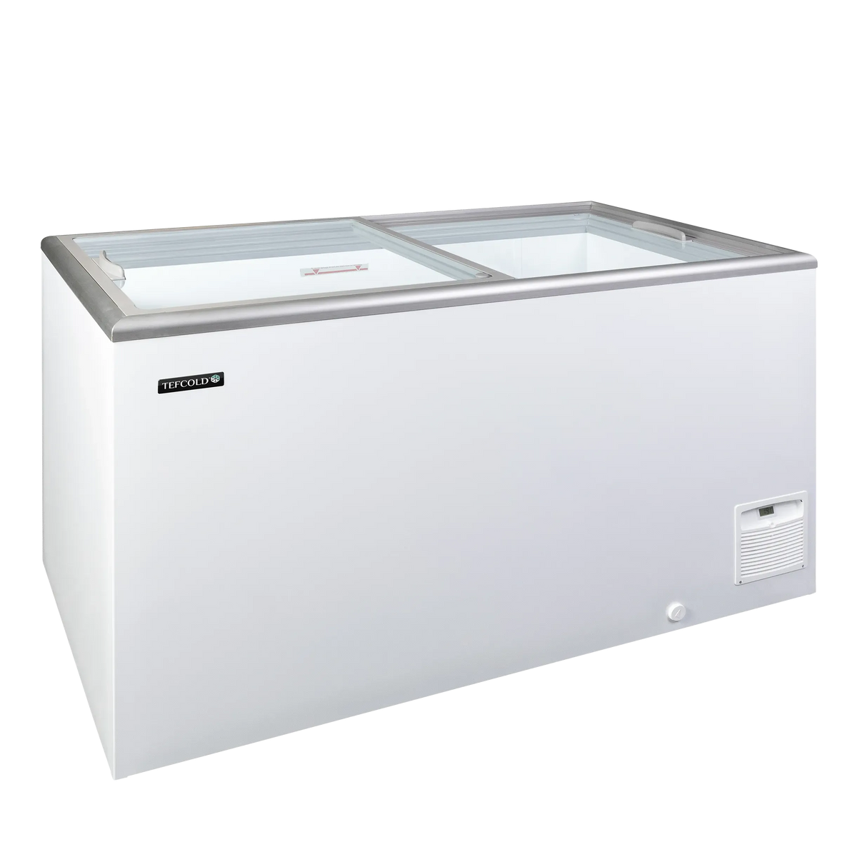 TEFCOLD IDA400-W1 Frysbox 426 L, sedd rakt framifrån mot vit bakgrund