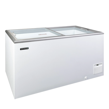 TEFCOLD IDA400-W1 Frysbox 426 L, sedd rakt framifrån mot vit bakgrund