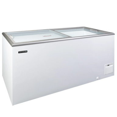TEFCOLD IDA500-W1 Frysbox 503 L, sedd rakt framifrån mot vit bakgrund
