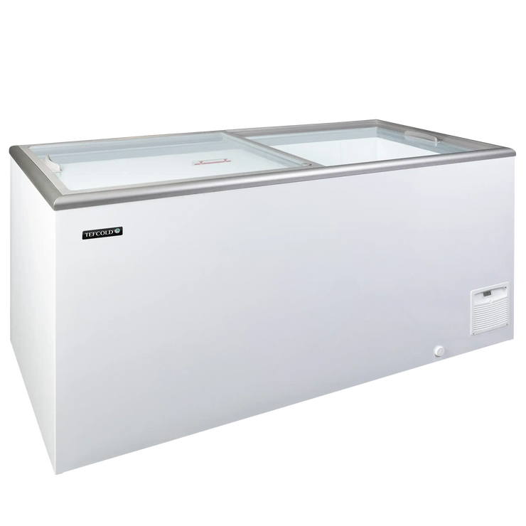 TEFCOLD IDA500-W1 Frysbox 503 L, sedd rakt framifrån mot vit bakgrund