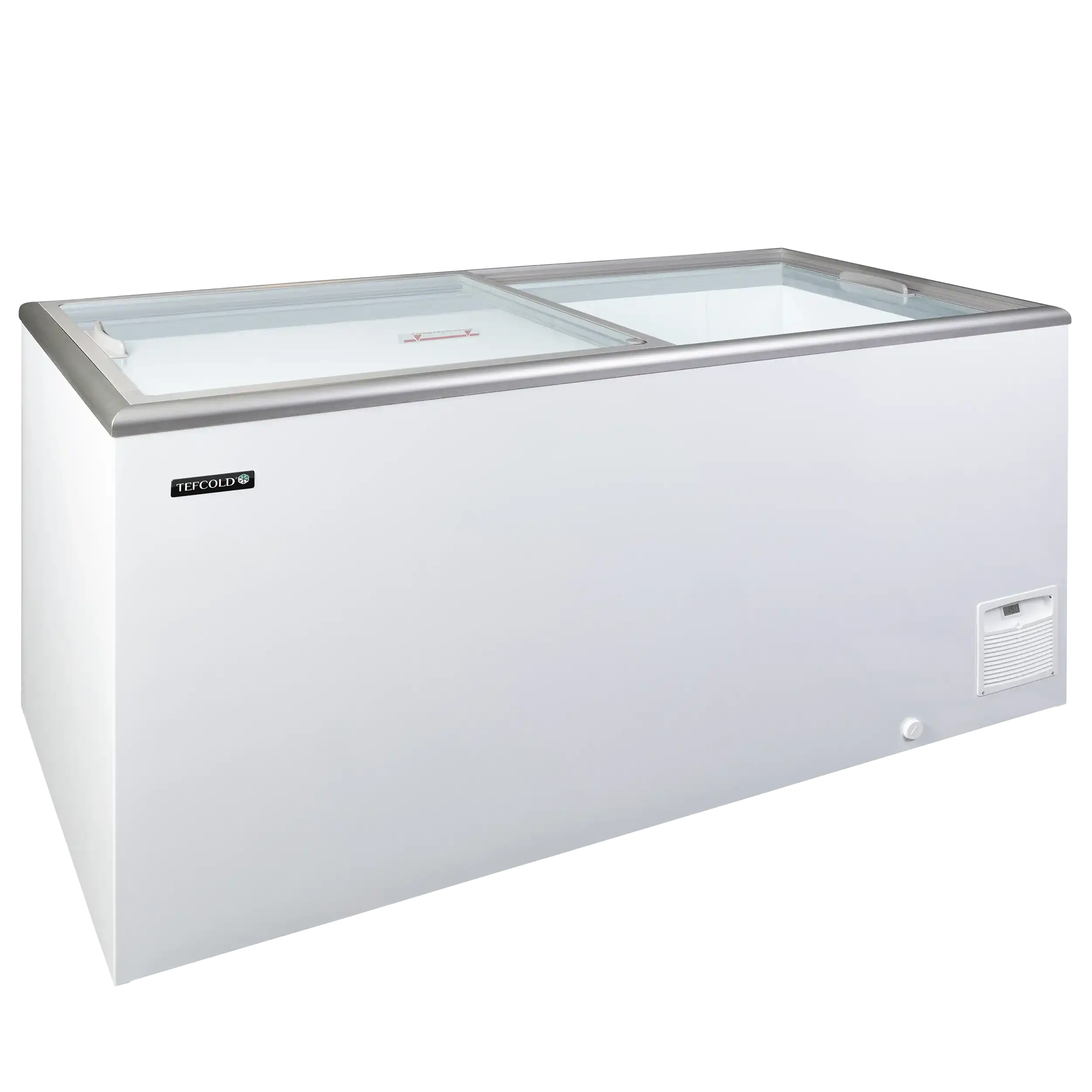 TEFCOLD IDA500-W1 Frysbox 503 L, sedd rakt framifrån mot vit bakgrund