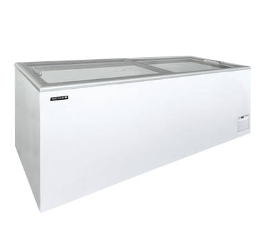 TEFCOLD IDA600-W1 Frysbox 602 L, sedd rakt framifrån mot vit bakgrund