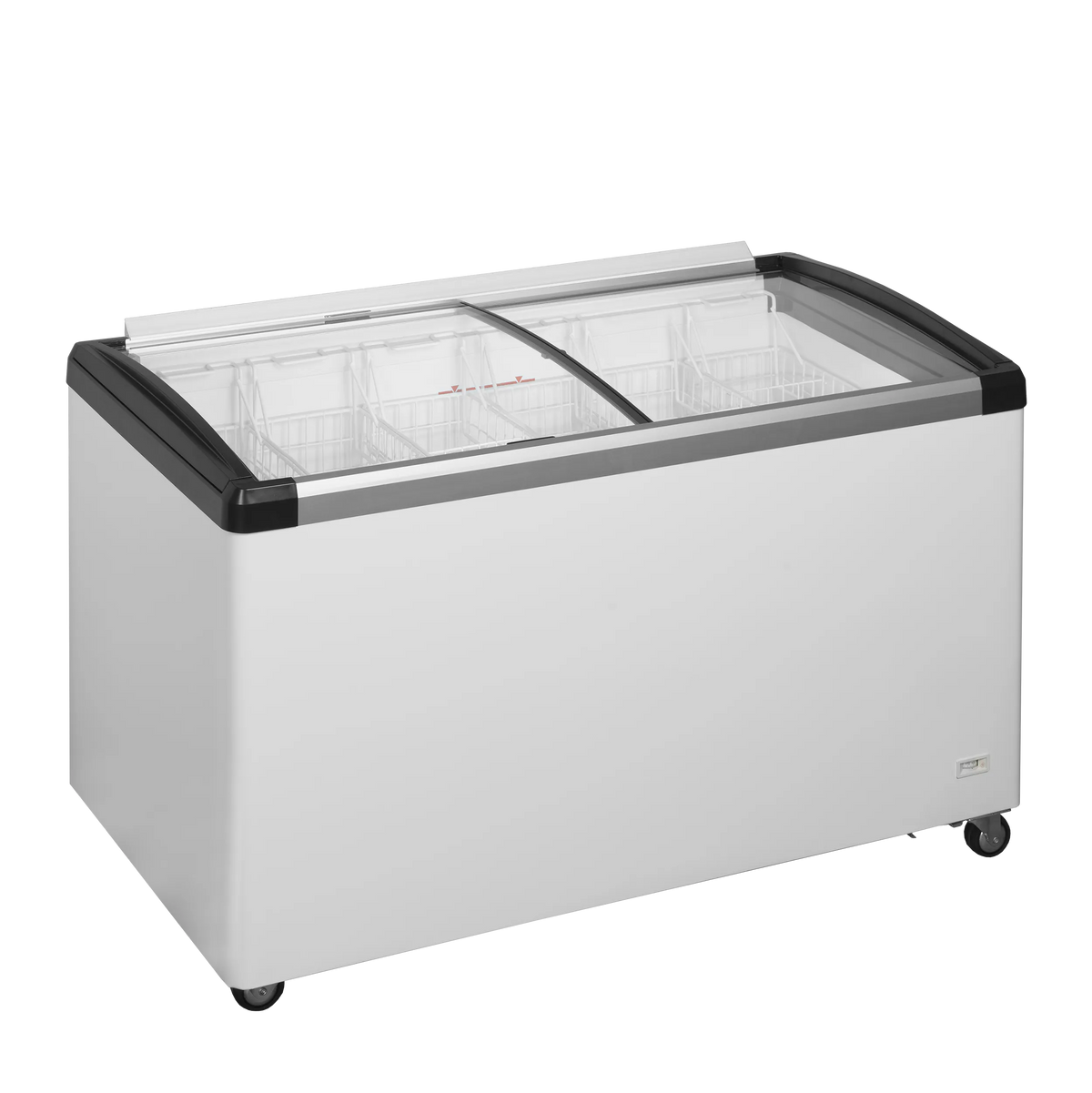 TEFCOLD IDB400-W1 Frysbox 435 L, sedd rakt framifrån mot vit bakgrund