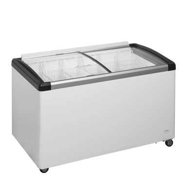 TEFCOLD IDB400-W1 Frysbox 435 L, sedd rakt framifrån mot vit bakgrund