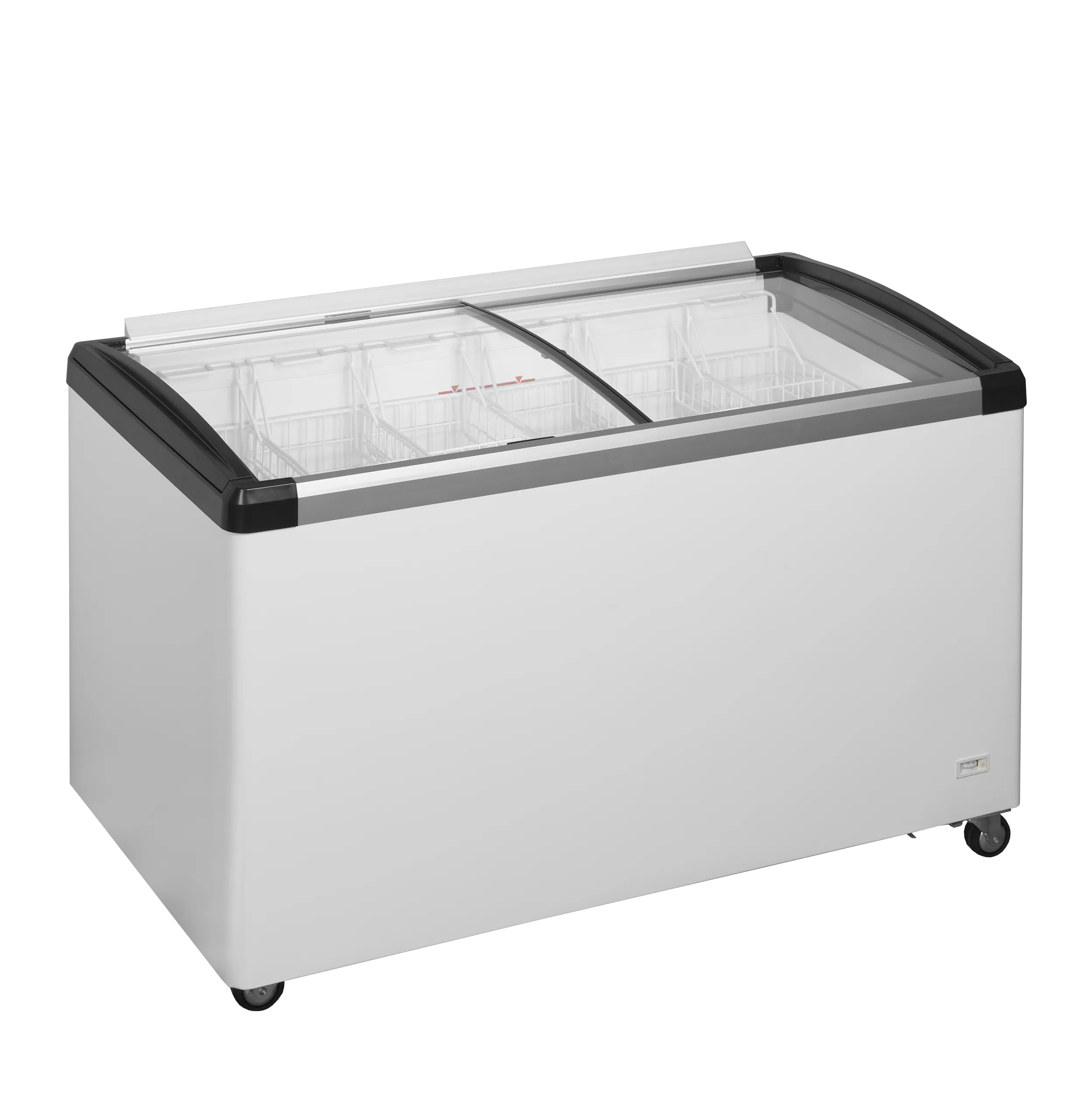 TEFCOLD IDB400-W1 Frysbox 435 L, sedd rakt framifrån mot vit bakgrund