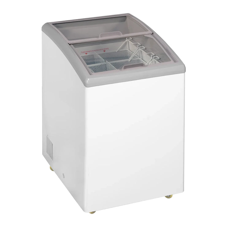 TEFCOLD IDC152-W1 Frysbox 152 L, sedd rakt framifrån mot vit bakgrund