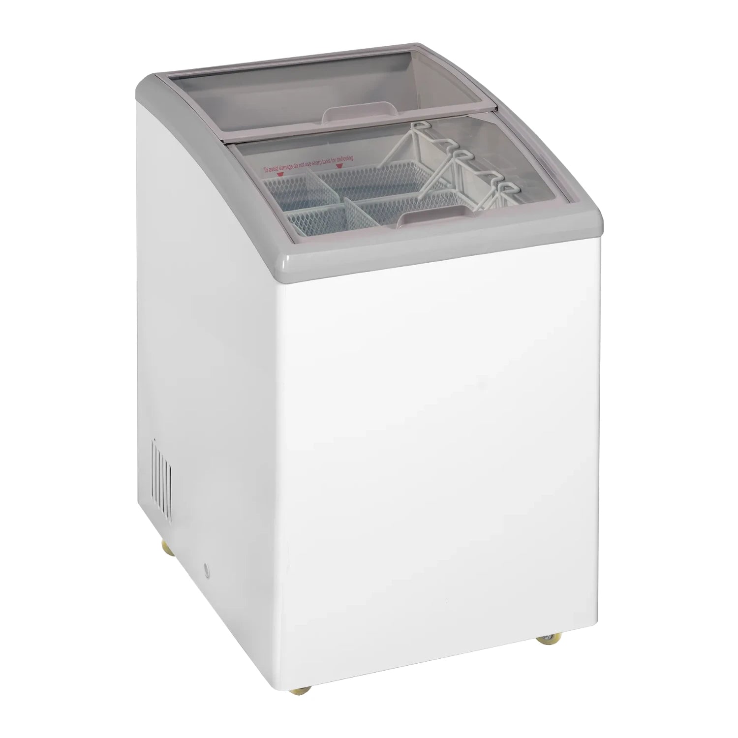 TEFCOLD IDC152-W1 Frysbox 152 L, sedd rakt framifrån mot vit bakgrund