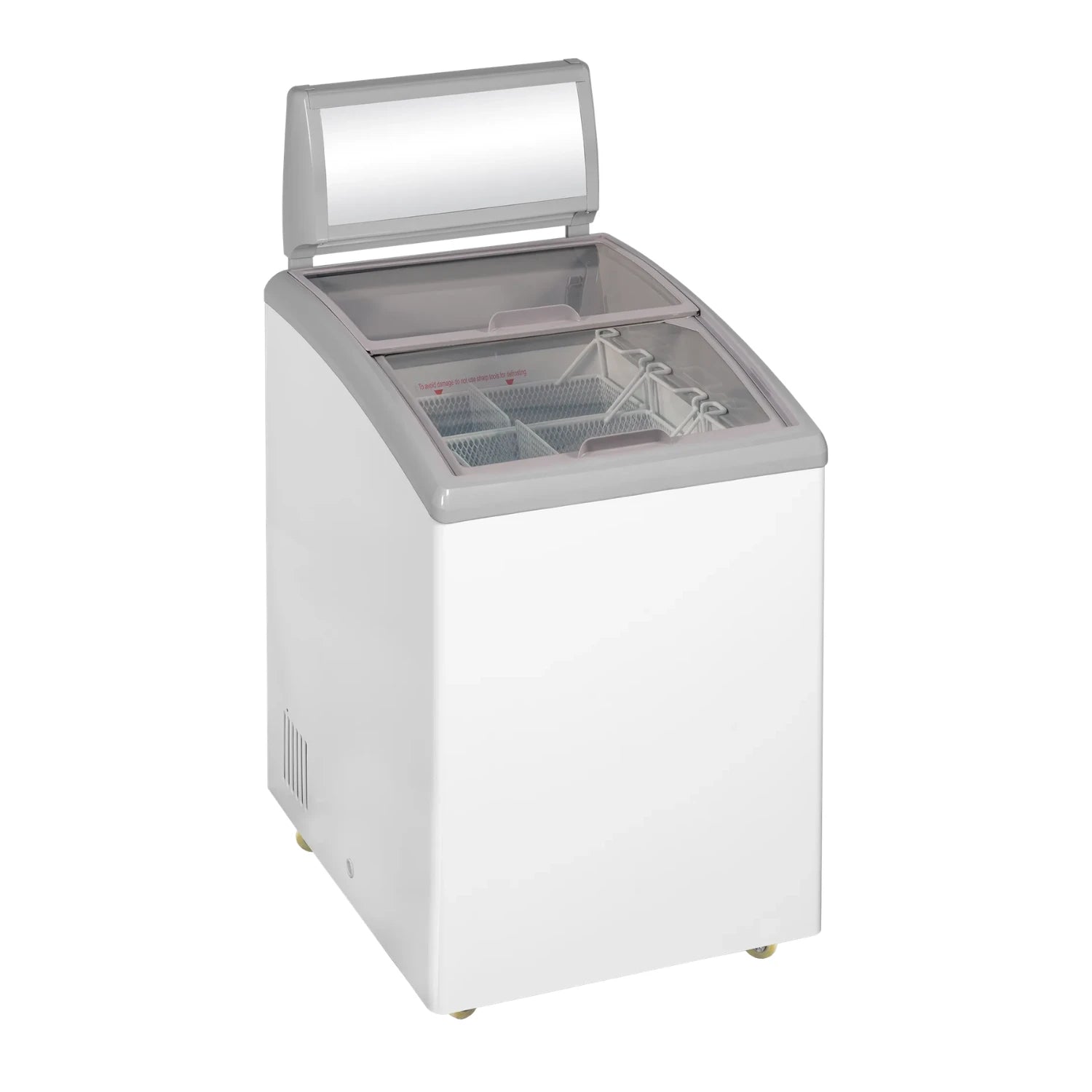 TEFCOLD IDC152C-W1 Frysbox 152 L, sedd rakt framifrån mot vit bakgrund
