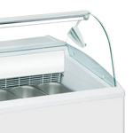 TEFCOLD ISETTA 7LX Glassfrys Statisk, närbild med fokus på lådor med glass