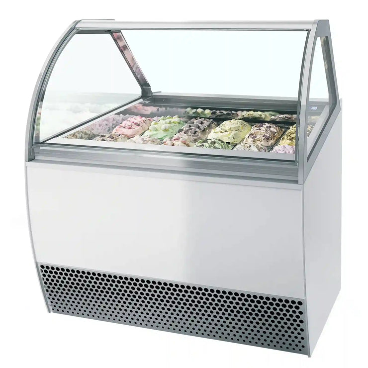 TEFCOLD MILLENNIUM LX12 Glassdisk 630 L, sedd rakt framifrån mot vit bakgrund
