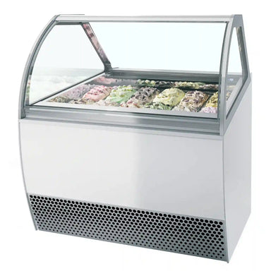 TEFCOLD MILLENNIUM LX12 Glassfrys 630 L, sedd rakt framifrån mot vit bakgrund